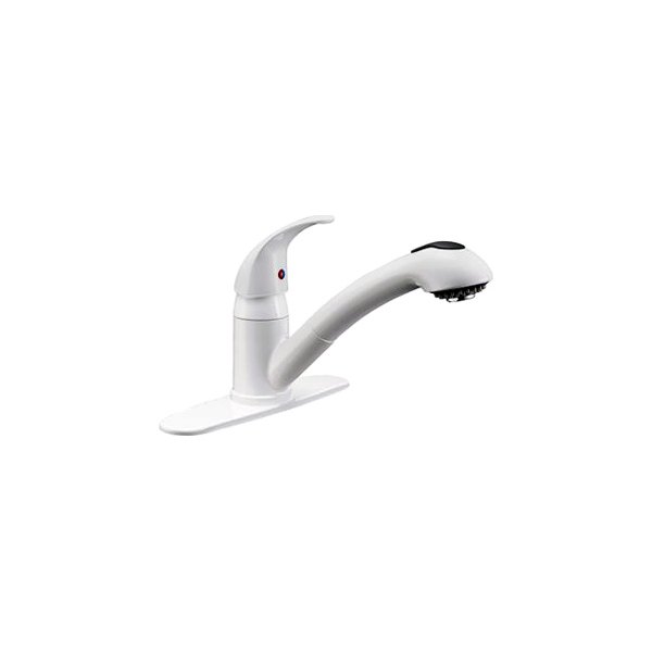 Dura® - White Brass Kitchen Faucet with Optional Deck Plate
