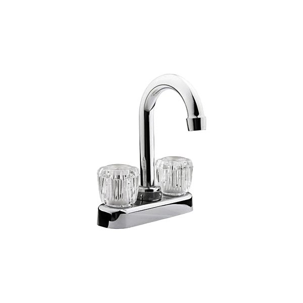 Dura® - Classical Chrome Polished Plastic Bar Faucet with Clear Knobs
