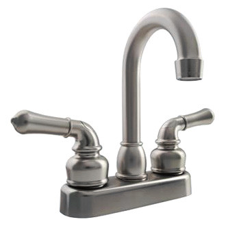 Dura® - Classical Brass Satin Nickel J-Spout Bar Faucet with Classical Levers Handles