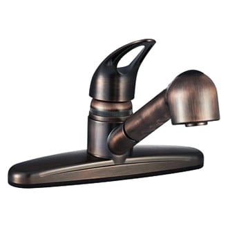 Dura® - Plastic Oil Rubber Bronze Pull-Out Kitchen Faucet with Loop Lever Handle