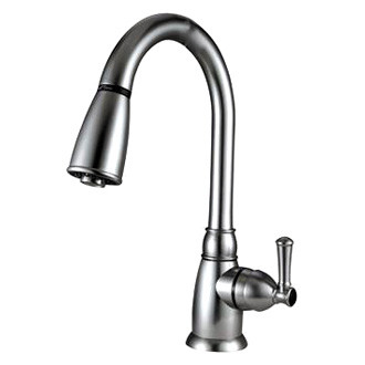 Dura® - Plastic Satin Nickel Pull-Down Kitchen Faucet with Lever Handle