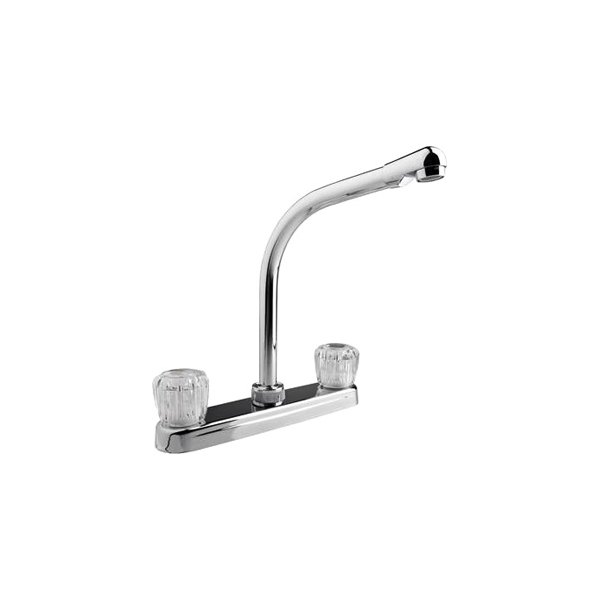 Dura® - Chrome Polished Plastic Kitchen Faucet with Crystal Acrylic Knobs Handles