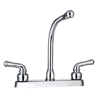 Dura® - Classical Plastic Chrome Polished High Rise Kitchen Faucet with Classical Levers Handles
