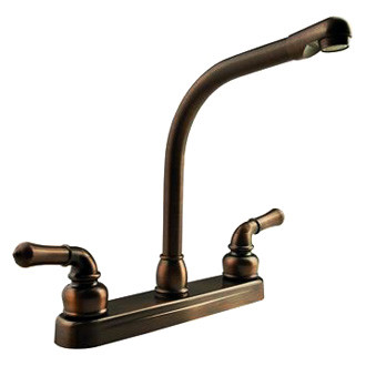 Dura® - Classical Plastic Oil Rubber Bronze High Rise Kitchen Faucet with Classical Levers Handles