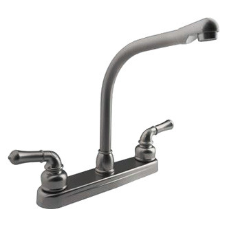 Dura® - Classical Plastic Satin Nickel High Rise Kitchen Faucet with Classical Levers Handles