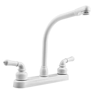 Dura® - Classical Plastic White High Rise Kitchen Faucet with Classical Levers Handles
