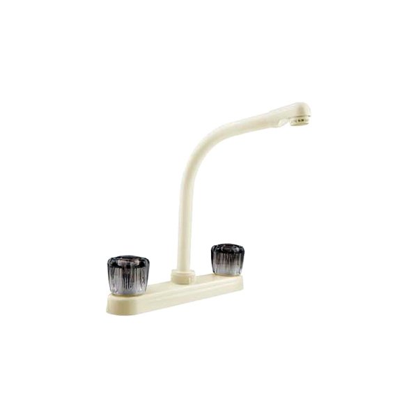 Dura® - Bisque Parchment Brass Kitchen Faucet with Acrylic Knobs Handles