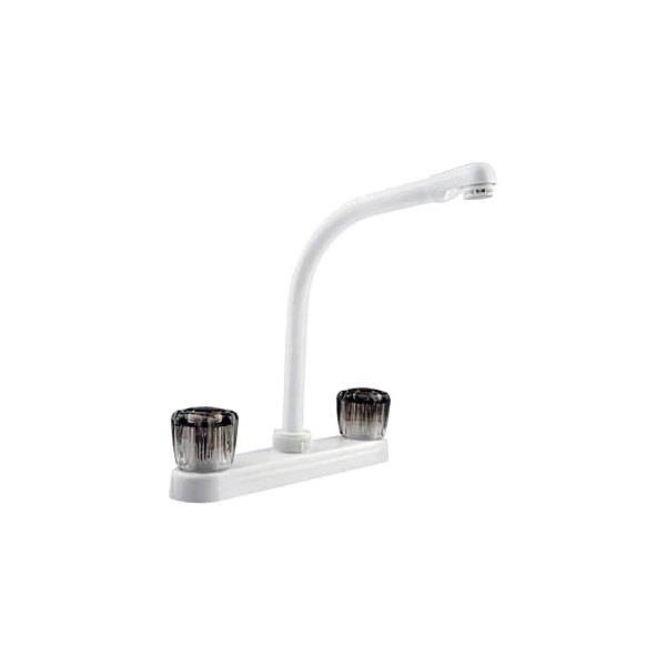 Dura® - White Brass Kitchen Faucet with Acrylic Knobs Handles