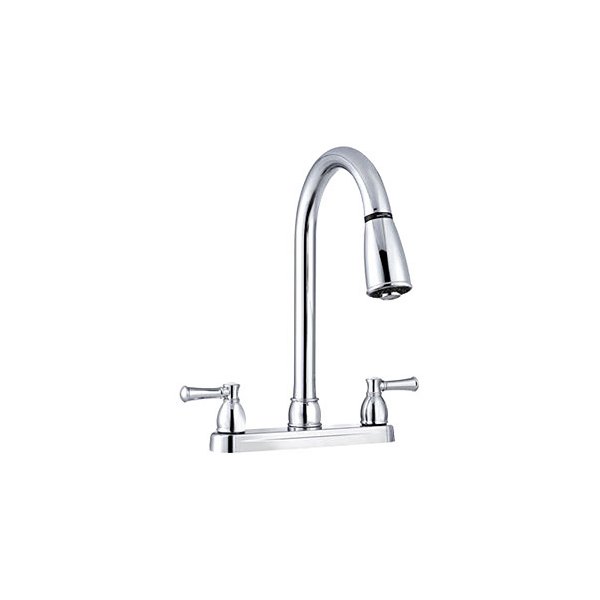Dura® - Dual Lever Chrome Polished Plastic Kitchen Faucet with Designer Levers Handles