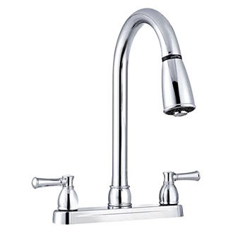 Builders Shoppe 1200CP RV Mobile Home Non-Metallic High Rise Swivel Kitchen Sink Faucet Chrome Finish 