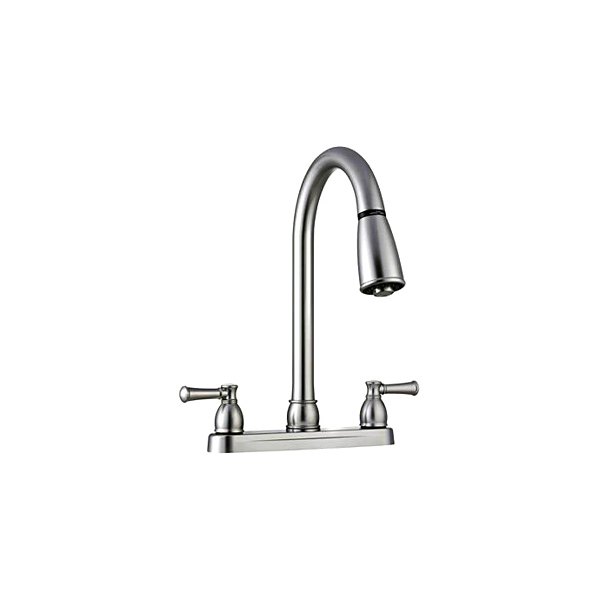Dura® - Dual Lever Satin Nickel Plastic Kitchen Faucet with Designer Levers Handles