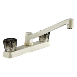 Dura® - Plastic Bisque Parchment High Arc Kitchen Faucet with Smoked Knobs Handles