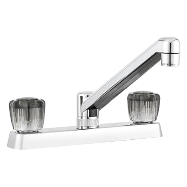 Dura® - Chrome Polished Plastic Kitchen Faucet with Smoked Knobs Handles