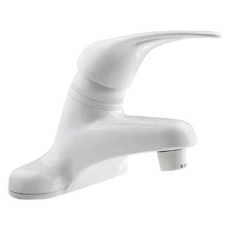 Dura® - Single Lever Plastic White Low-Arc Lavatory Faucet with Lever Handle