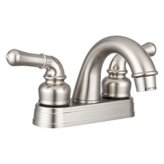 Dura® - Classical Brass Satin Nickel Arc Lavatory Faucet with Levels Handles