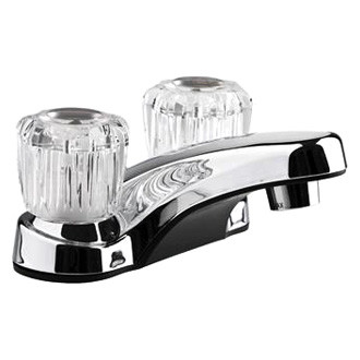 Dura® - Plastic Chrome Polished Low-Arc Lavatory Faucet with Crystal Knobs Handles