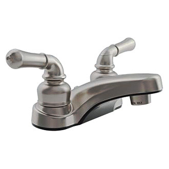 Dura® - Classical Plastic Satin Nickel Low-Arc Lavatory Faucet with Classical Levers Handles