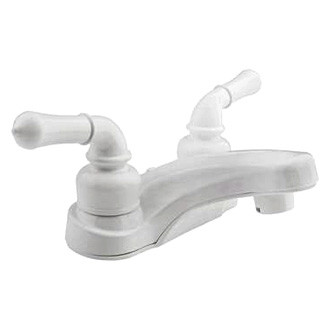 Dura® - Classical Plastic White Low-Arc Lavatory Faucet with Classical Levers Handles