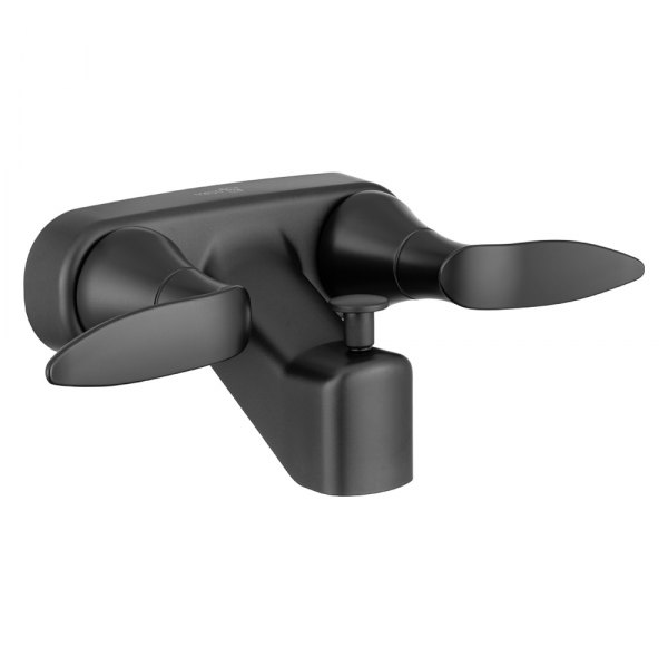 Dura® - Elegant Matte Black Plastic Tub & Shower Faucet with Levers Handles & Diverter