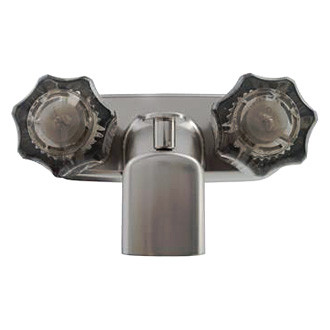 Dura® - Satin Nickel Plastic Tub & Shower Faucet with Acrylic Knobs Handles & Diverter
