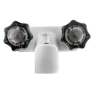 Dura® - White Plastic Tub & Shower Faucet with Acrylic Knobs Handles & Diverter