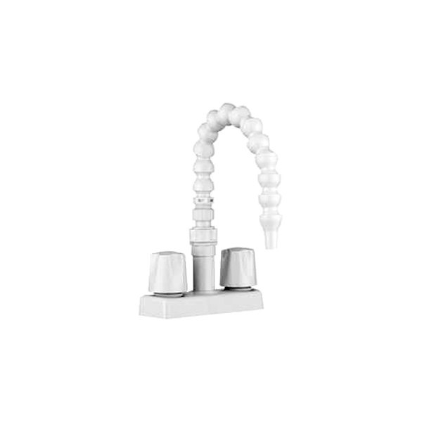 Dura® - White Plastic Exterior Quick Connect Spray Port with Flexible Spout