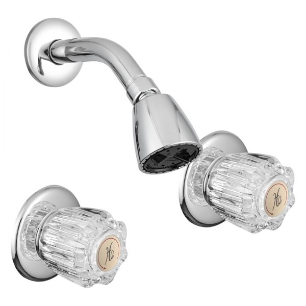 Dura® - Chrome Polished Shower Control Valve Kit with Crystal Acrylic Knobs Handles
