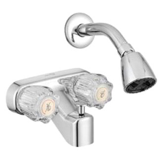 Dura® - Tub & Shower Faucet Kit with Crystal Acrylic Knobs Handles & Diverter