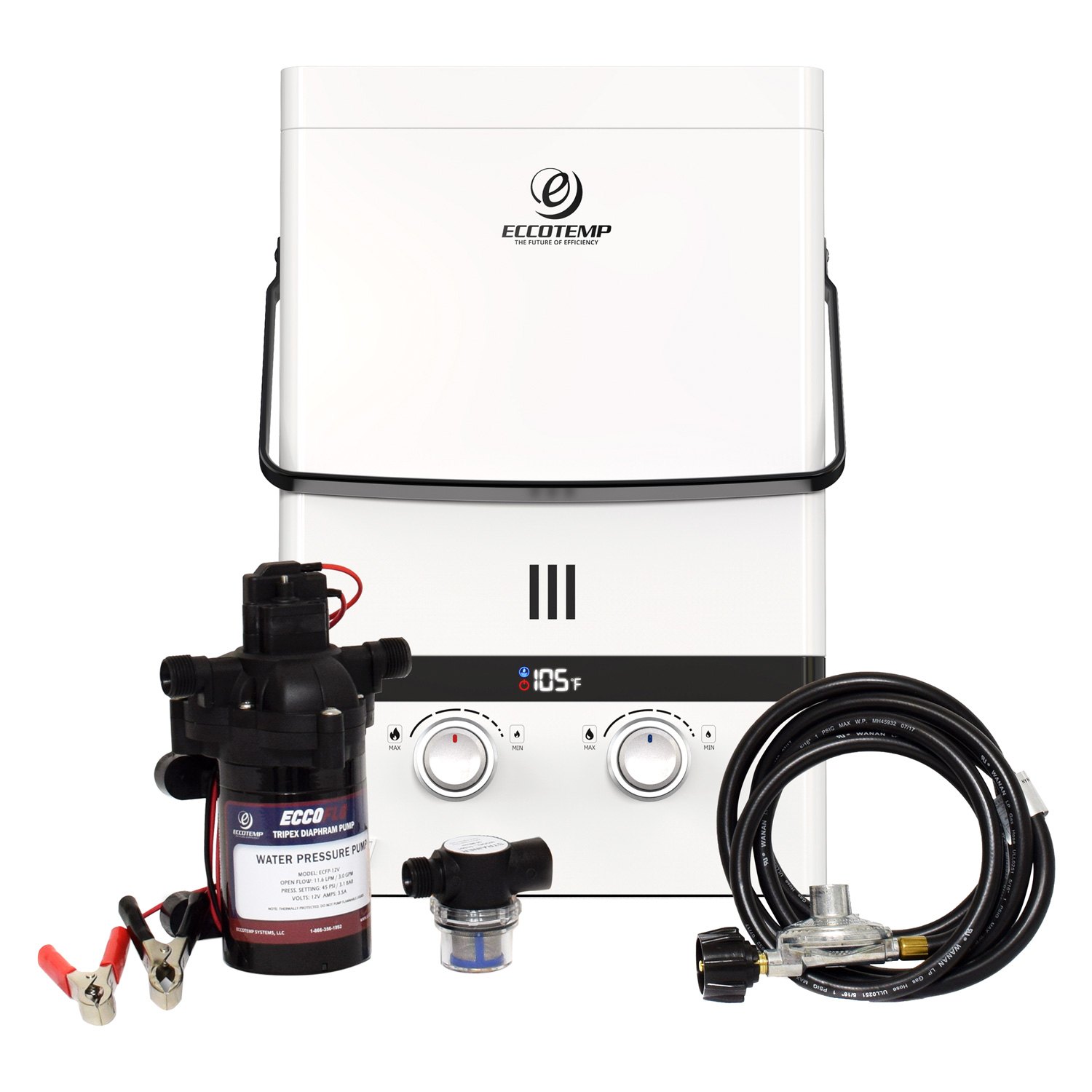 Eccotemp® EL7PS L7 Luxe Series LP Gas Pearl White Portable Tankless