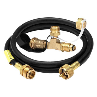Enerco® - Stay Flow 144" LP Gas Hose with Tee Assembly (Clamshell)