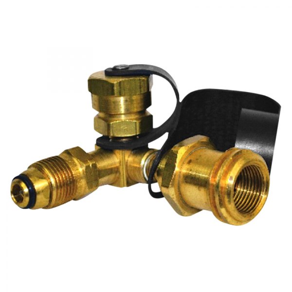 Enerco® - Brass 90° Stay Flow Adapter Tee with Plastic Clamshell Packaging
