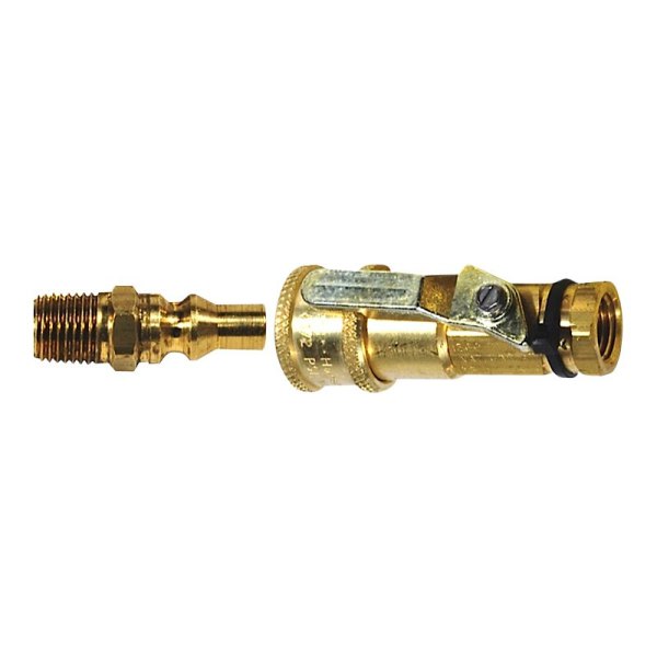 Enerco® - Brass LP Gas/Natural Gas Hose Connector with Shut Off Valve