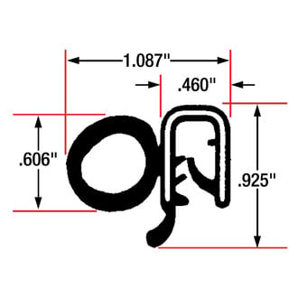 Fairchild® - 25' Black Double Lip 1/2" Trim Seal
