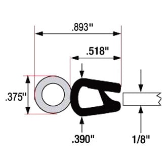 Fairchild® 1828-25 - 25' Black Vinyl & Sponge Rubber Trim Seal with Flexible Steel Core