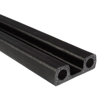 Fairchild® - 50' Black EPDM Sponge Rubber Double Bulb Seal with PSA Tape