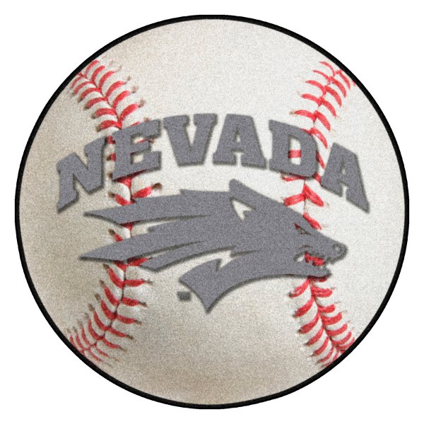FanMats® - University of Nevada 27" Dia Nylon Face Baseball Ball Floor Mat with "Nevada & Wolf" Logo