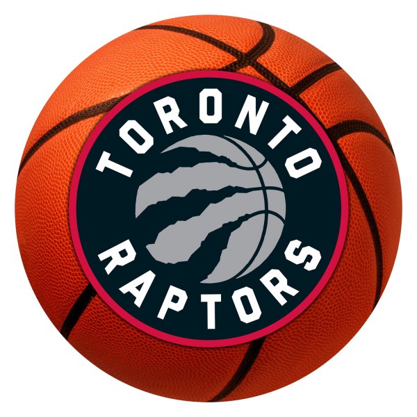 FanMats® - Toronto Raptors 27" Dia Nylon Face Basketball Ball Floor Mat with "Circular Toronto Raptors with Clawed Basketball" Logo