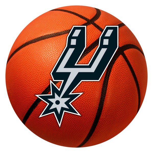 FanMats® - San Antonio Spurs 27" Dia Nylon Face Basketball Ball Floor Mat with "Spurs" Logo
