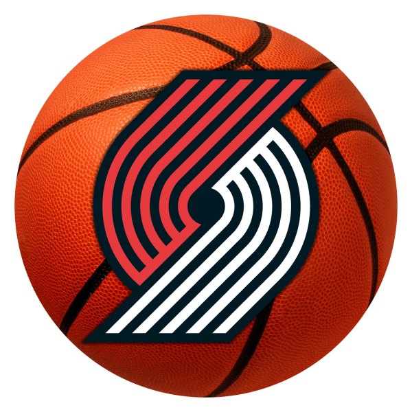 FanMats® - Portland Trail Blazers 27" Dia Nylon Face Basketball Ball Floor Mat with "Pinwheel" Logo