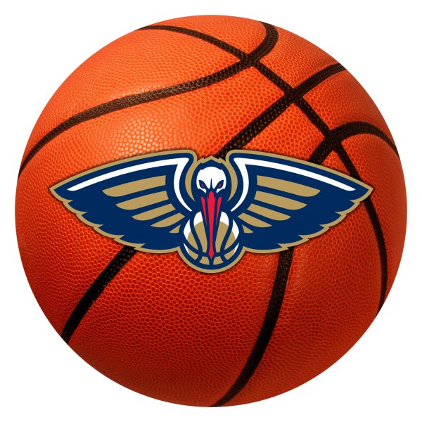 FanMats® - New Orleans Pelicans 27" Dia Nylon Face Basketball Ball Floor Mat with "Pelican" Logo