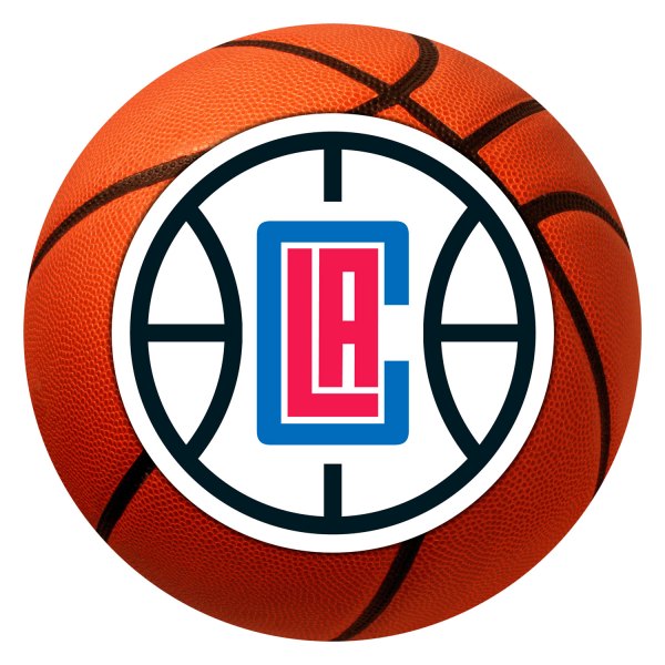 FanMats® - Los Angeles Clippers 27" Dia Nylon Face Basketball Ball Floor Mat with "LAC" Logo