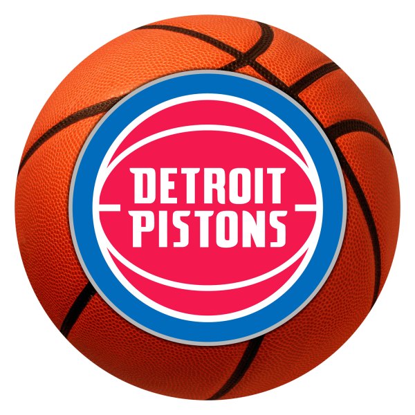 FanMats® - Detroit Pistons 27" Dia Nylon Face Basketball Ball Floor Mat with "Basketball with Wordmark" Logo