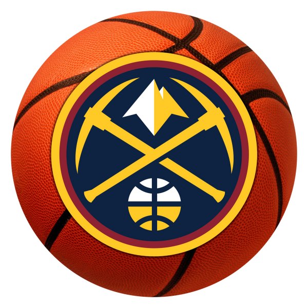 FanMats® - Denver Nuggets 27" Dia Nylon Face Basketball Ball Floor Mat with "Nuggets" Primary Logo