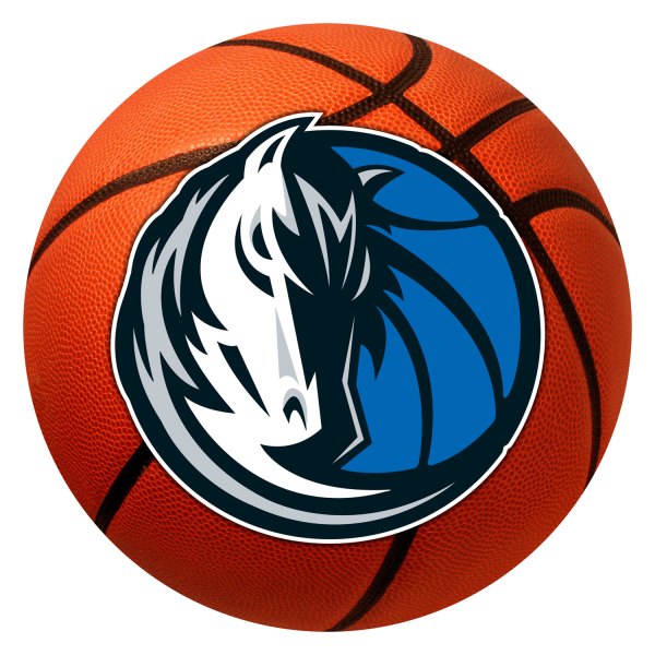 FanMats® - Dallas Mavericks 27" Dia Nylon Face Basketball Ball Floor Mat with "Maverick & Basketball" Logo