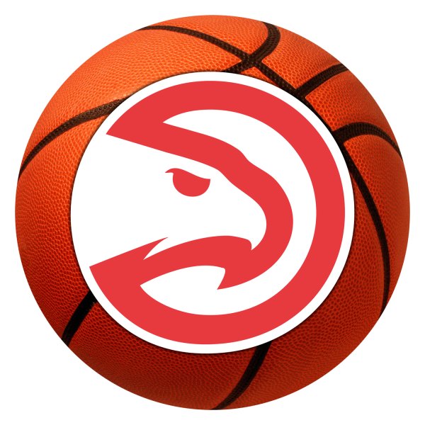 FanMats® - Atlanta Hawks 27" Dia Nylon Face Basketball Ball Floor Mat with "Hawk" Primary Icon