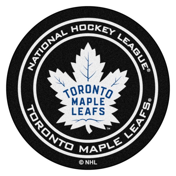 FanMats® - Toronto Maple Leafs 27" Dia Nylon Face Hockey Puck Floor Mat with "Maple Leaf" Logo