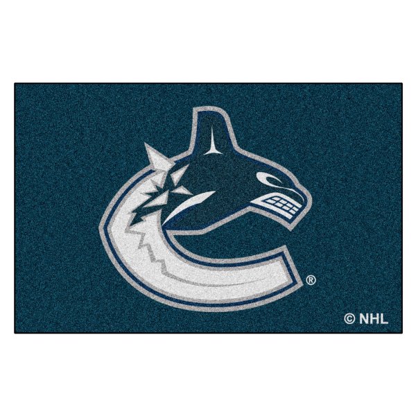 FanMats® - Vancouver Canucks 19" x 30" Nylon Face Starter Mat with "Jumping Orca" Logo