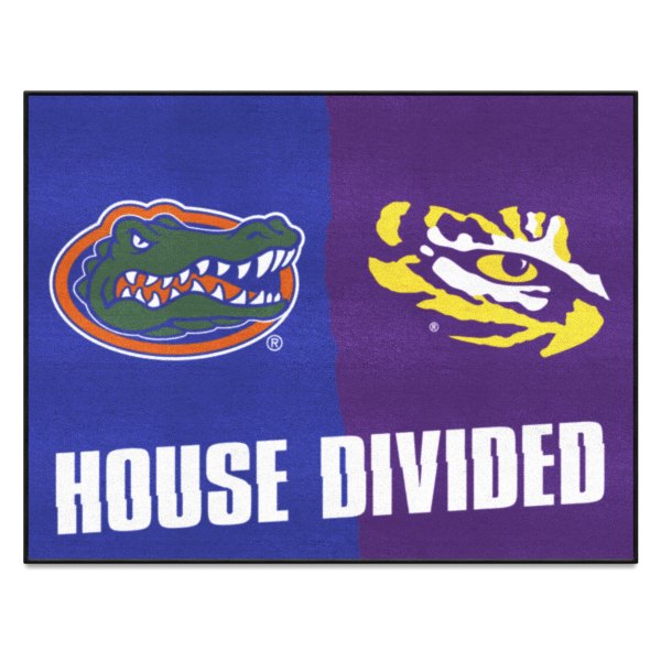 FanMats® - University of Florida/Louisiana State University 33.75" x 42.5" Nylon Face House Divided Floor Mat