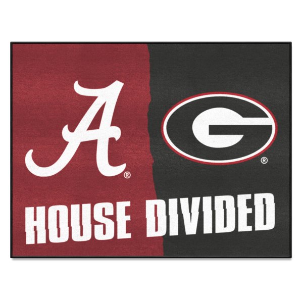 FanMats® - University of Alabama/University of Georgia 33.75" x 42.5" Nylon Face House Divided Floor Mat
