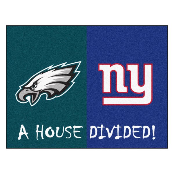FanMats® - Philadelphia Eagles/New York Giants 33.75" x 42.5" Nylon Face House Divided Floor Mat